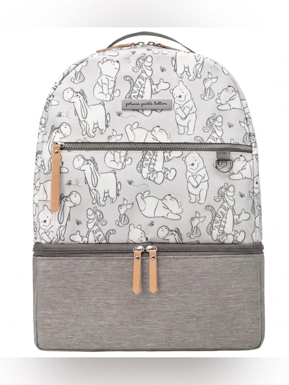 Petunia Pickle Bottom Disney gray Winnie The Pooh Zip back pack Diaper Bag